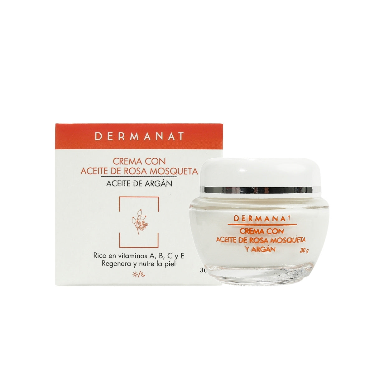 Crema facial con aceite de rosa mosqueta y argán 30 gr